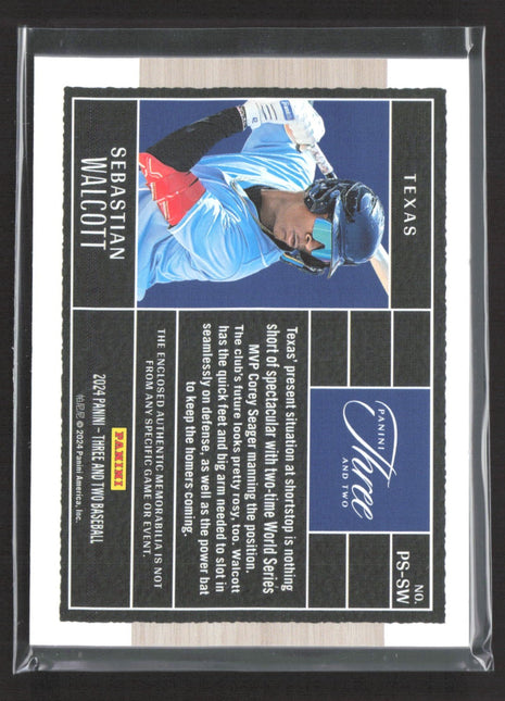 2024 Panini Three and Two  Sebastian Walcott #PS-SW Patch Pink /6