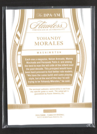 2024 Panini Flawless - Prospect Patch Auto Yohandy Morales #PPA-YM /25
