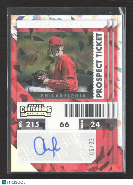 2022 Panini Contenders Prospect Ticket Andrew Painter Cracked Ice /23 Auto Rc