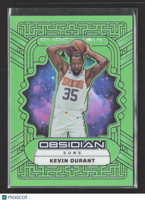 2022-23 Panini Obsidian Supernova Kevin Durant #8 Electric Etch Green Flood /25