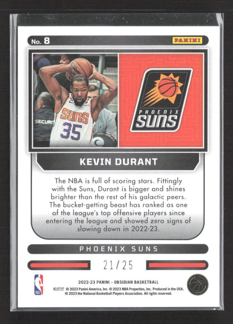 2022-23 Panini Obsidian Supernova Kevin Durant #8 Electric Etch Green Flood /25