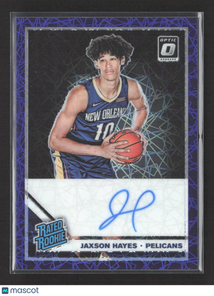 2019-20 Panini Optic Jaxson Hayes Purple Velocity Rated Rookie Auto /10 #190