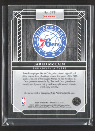 2024-25 Panini Noir Auto Jared McCain #398 /99 (RC)