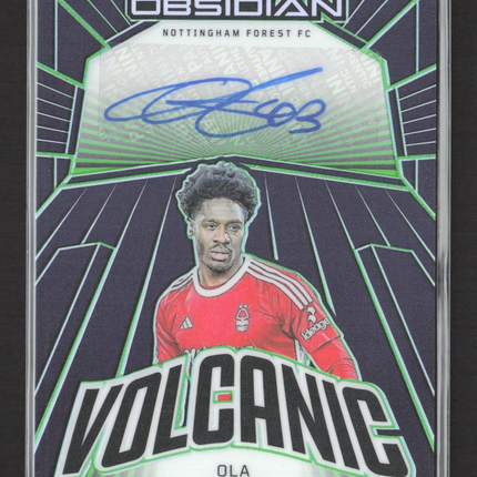 2023-24 Panini Obsidian Volcanic Signatures Ola Aina #VS-OA Electric Etch Green