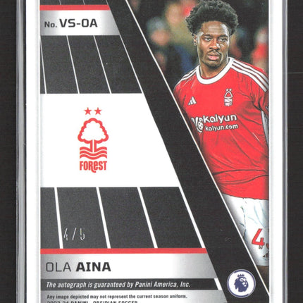 2023-24 Panini Obsidian Volcanic Signatures Ola Aina #VS-OA Electric Etch Green
