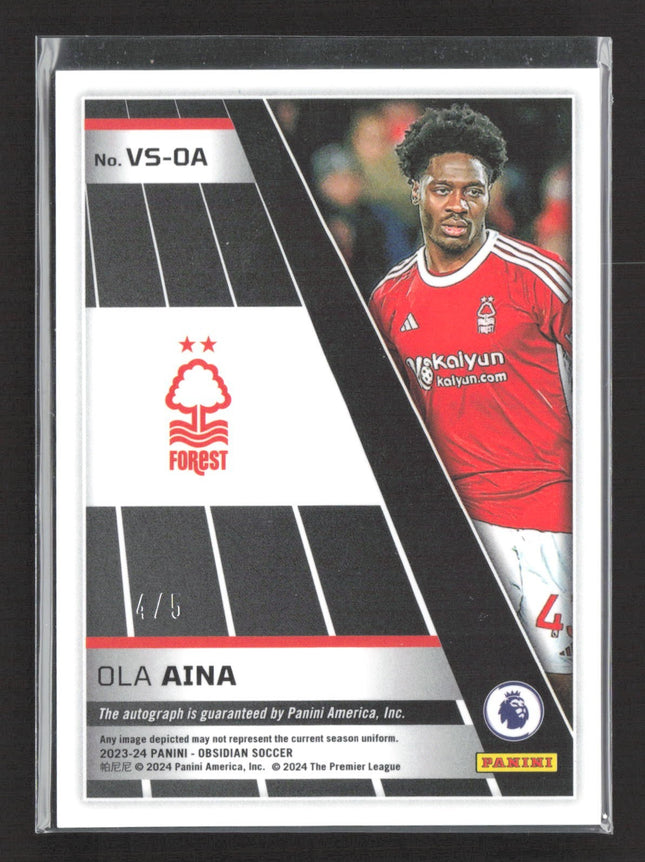 2023-24 Panini Obsidian Volcanic Signatures Ola Aina #VS-OA Electric Etch Green