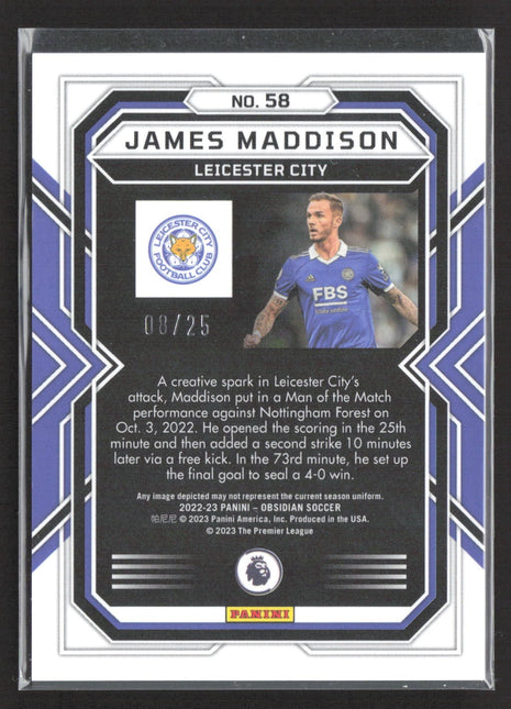 2022-23 Panini Obsidian - James Maddison #58 Electric Etch Purple Flood /25