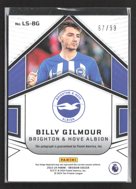 2023-24 Obsidian Lightning Billy Gilmour #LS-BG Electric Etch Orange /99 Auto