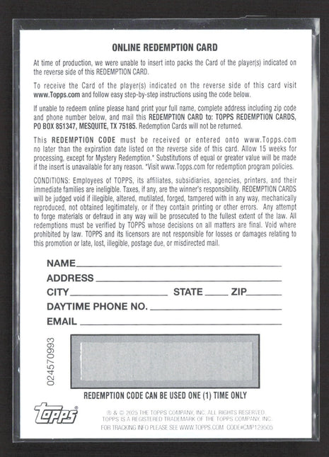 2025 Topps Chrome UFC Rookie Auto Vinicius Oliveira #CRA-VO (AU, RC)
