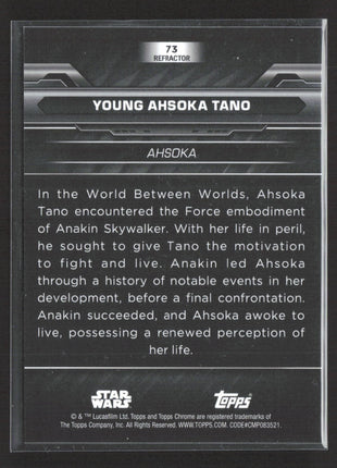Star Wars Topps Chrome Black Young Ahsoka Tano /199 #73 Refractor