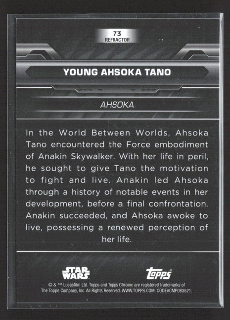 Star Wars Topps Chrome Black Young Ahsoka Tano /199 #73 Refractor