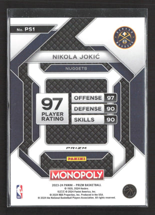 2023-24 Panini Prizm Monopoly - Prizm Skills Nikola Jokić #PS1 Go Space Prizm