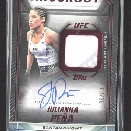 2024 Topps UFC Knockout Julianna Pena Relic Auto Red /25
