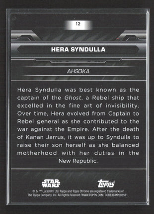 Star Wars Topps Chrome Black Hera Syndulla Yellow /75 #12