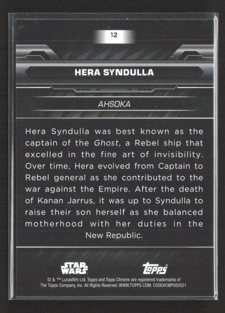 Star Wars Topps Chrome Black Hera Syndulla Yellow /75 #12