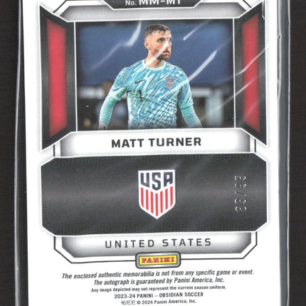 2023-24 Obsidian Matrix Jersey Auto Matt Turner #MM-MT Electric Etch Orange /99