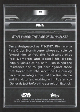 Star Wars Topps Chrome Black FInn /99 #49