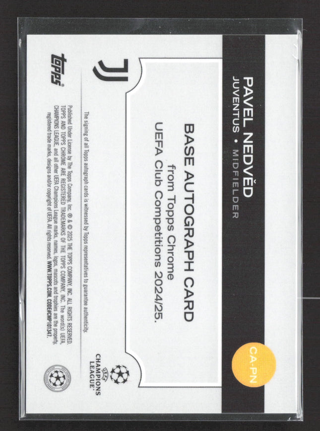 2024-25 Topps Chrome Pavel Nedved Orange Refractor Auto /25 #CA-PN