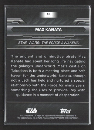 Topps Chrome Black Star Wars Maz Kanata Orange Refractor /25 #48