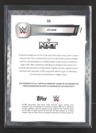 2025 Topps Chrome WWE - Izzi Dame #55 Black Refractor Auto /10