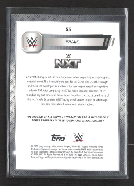 2025 Topps Chrome WWE - Izzi Dame #55 Black Refractor Auto /10