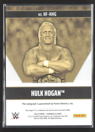 2022 Panini Chronicles WWE Hulk Hogan Auto Red #HF-HHG Hall of Fame