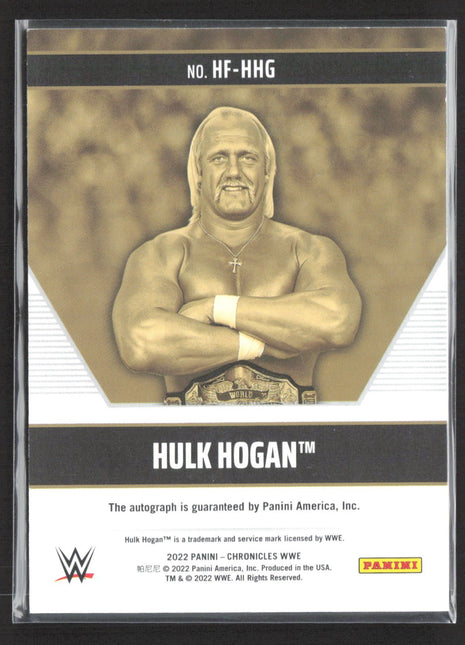 2022 Panini Chronicles WWE Hulk Hogan Auto Red #HF-HHG Hall of Fame