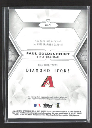 2018 Topps Diamond Icons - Auto Paul Goldschmidt #AC-PG Red /5