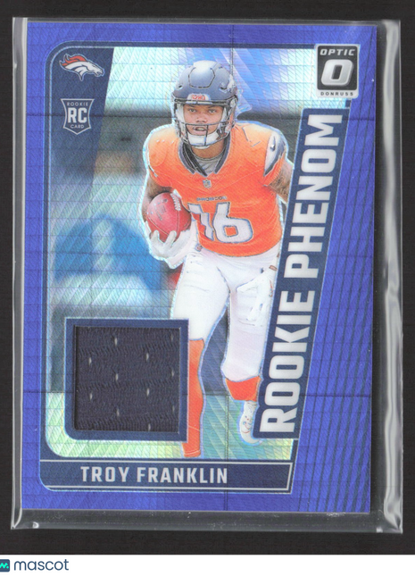 2024 Panini Donruss Optic Rookie Phenom Troy Franklin #RPB-TFN Blue Hyper Jersey