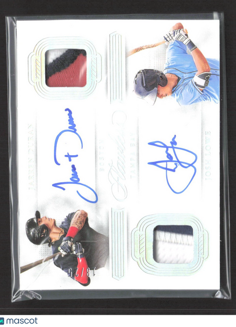 2022 Panini Flawless Dual Auto Patch Jarren Duran Josh Lowe #DSP-8 /25
