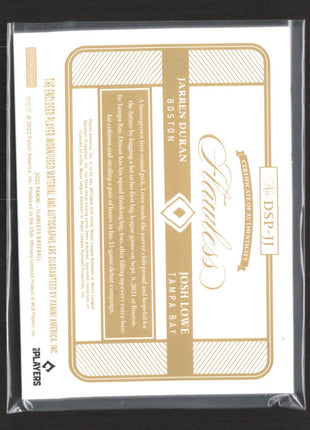 2022 Panini Flawless Dual Auto Patch Jarren Duran Josh Lowe #DSP-8 /25