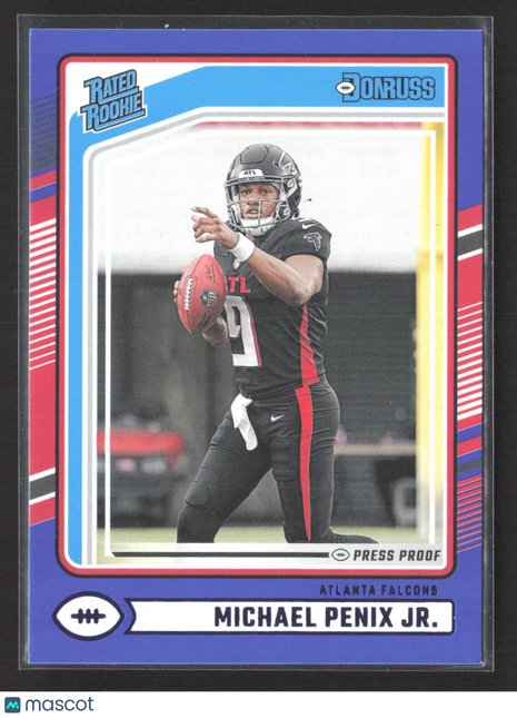 2024 Panini Donruss - Rated Rookie Michael Penix Jr. #308 Blue Press Proof (RC)