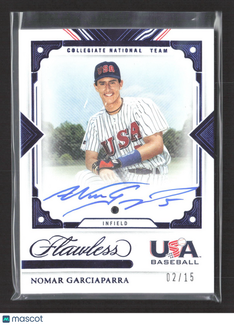 2022 Panini Flawless USA Nomar Garciaparra Sapphire Auto /15 #USA-NG