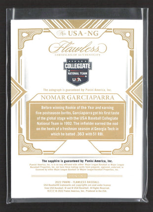 2022 Panini Flawless USA Nomar Garciaparra Sapphire Auto /15 #USA-NG