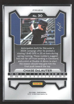 2024 Panini Prizm - Chase Delauter #30 Gold Vinyl Prizm (RC) 1/1
