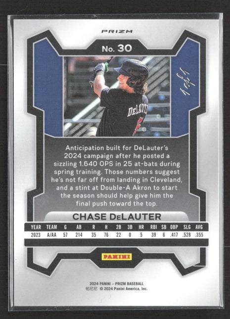2024 Panini Prizm - Chase Delauter #30 Gold Vinyl Prizm (RC) 1/1