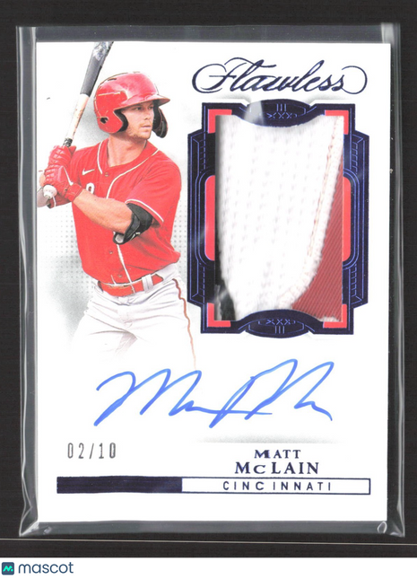 2022 Panini Flawless - Patch Auto Matt McLain #PA-MM Sapphire /10