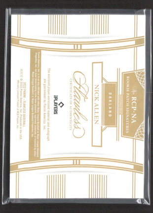 2022 Panini Flawless Rookie Patch Auto Nick Allen #RCP-NA Silver /15