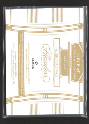 2022 Panini Flawless Rookie Patch Auto Alek Thomas #RCP-AT Silver /15