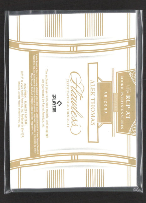2022 Panini Flawless Rookie Patch Auto Alek Thomas #RCP-AT Silver /15