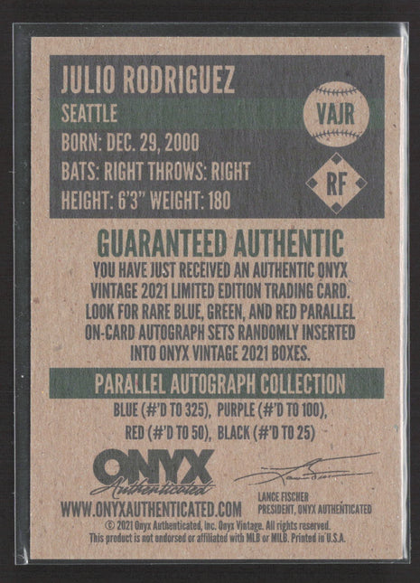 2021 Onyx Vintage Julio Rodriguez Auto Rc #VAJR