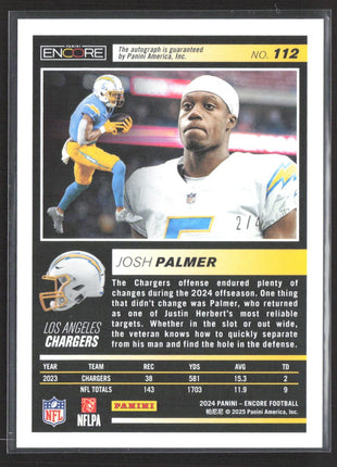 2024 Panini Encore - Josh Palmer #112 Auto /4
