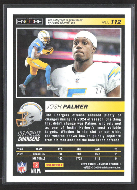 2024 Panini Encore - Josh Palmer #112 Auto /4