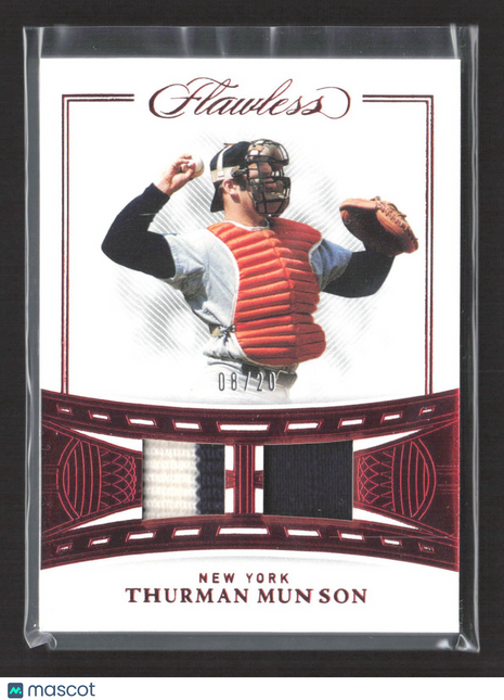 2022 Panini Flawless Legends Patch Thurman Munson #LM-TM Ruby /20