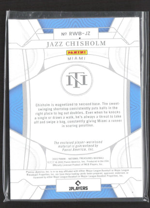 2022 Panini National Treasures Red White & Blue Materials Jazz Chisholm Gold /25