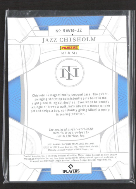 2022 Panini National Treasures Red White & Blue Materials Jazz Chisholm Gold /25