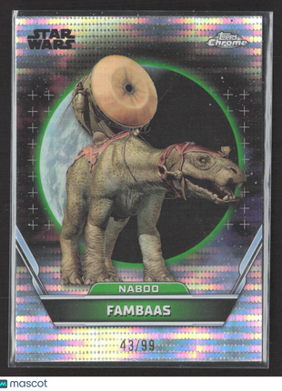 Star Wars Topps Chrome Naboo Fambaas Pulsar Refractor /99 #73