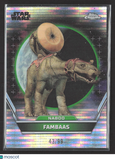 Star Wars Topps Chrome Naboo Fambaas Pulsar Refractor /99 #73