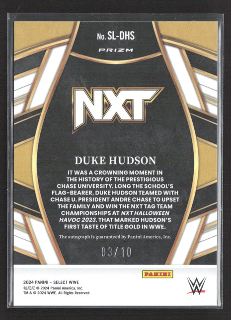 2024 Panini Select WWE - Signature Selections Duke Hudson #SL-DHS Gold Auto /10