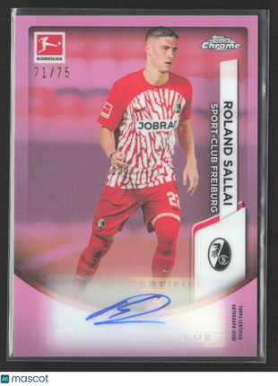 2023-24 Topps Chrome Auto Roland Sallai #BCA-RSA Pink Refractor /75